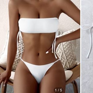 bandeau strapless bikini set